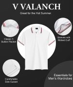 V VALANCH Golf Polo Shirts for Men Short Sleeve Moisture Wicking Summer Casual Collared Shirts Tennis Polo - Image 8